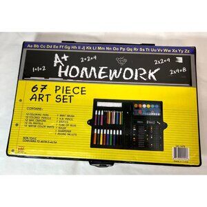 67 Piece Art Set With Markers Crayons Pastels & More In Portable Case - Non-Toxi